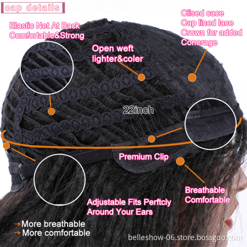 Hot sell Wholesale Price Kinky Straight Hair Synthetic Lace Front Wig Ombre Popular Yaki Straight wig kinky long straight wigs
